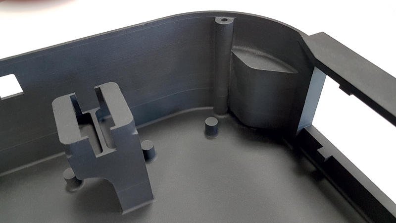 Dettagli della scatola di contenimento sensore IMAL in stampa 3D e Windform® XT 2.0: interno guscio posteriore.