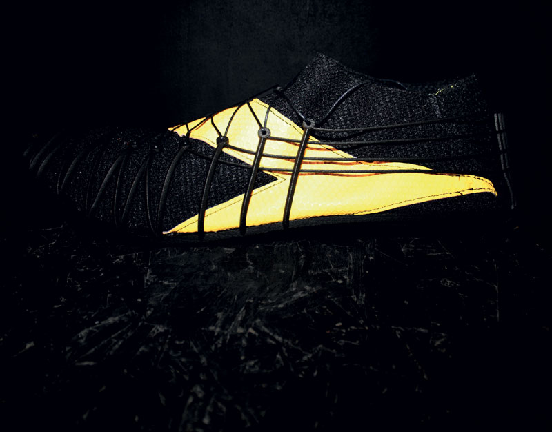 Parte strutturale della scarpa d’atletica prodotta in Windform SP.