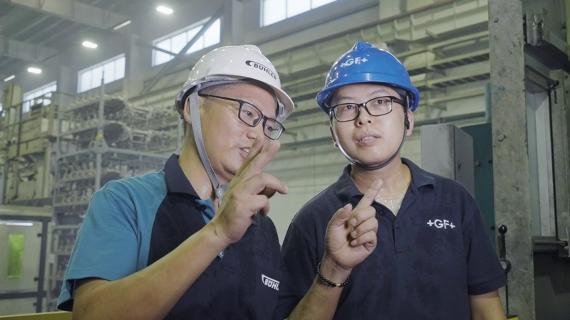 Tecnici Bühler e GF nello stabilimento di Suzhou