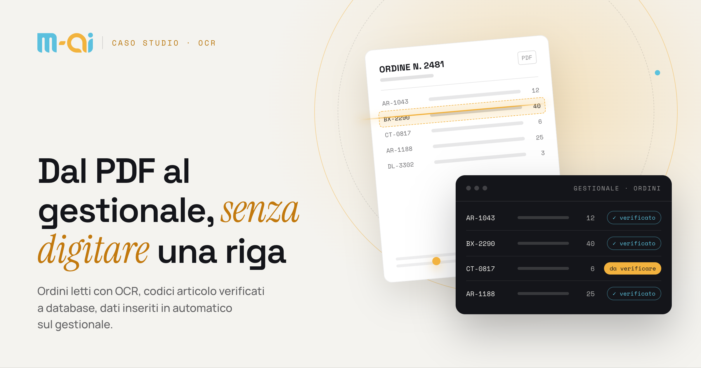 m-ai: inserimento automatico degli ordini dal PDF al gestionale tramite OCR