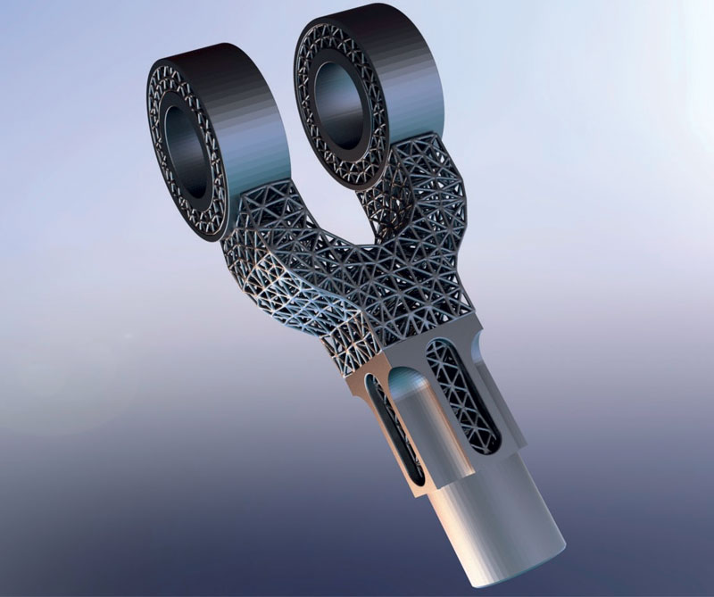 2. Esempio di giunto in titanio, realizzato con tecnica AM per l’industria aerospaziale.