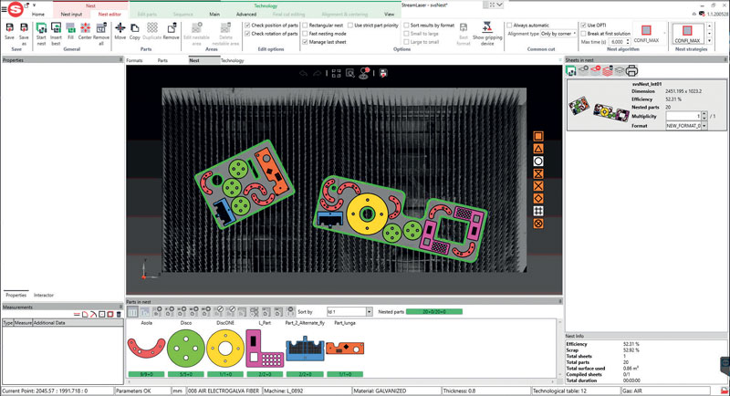 L’applicazione acquisisce l’immagine dello spezzone, la trasforma in un dxf e la inserisce all’interno del database di STREAMLASER On Machine come un formato di partenza.