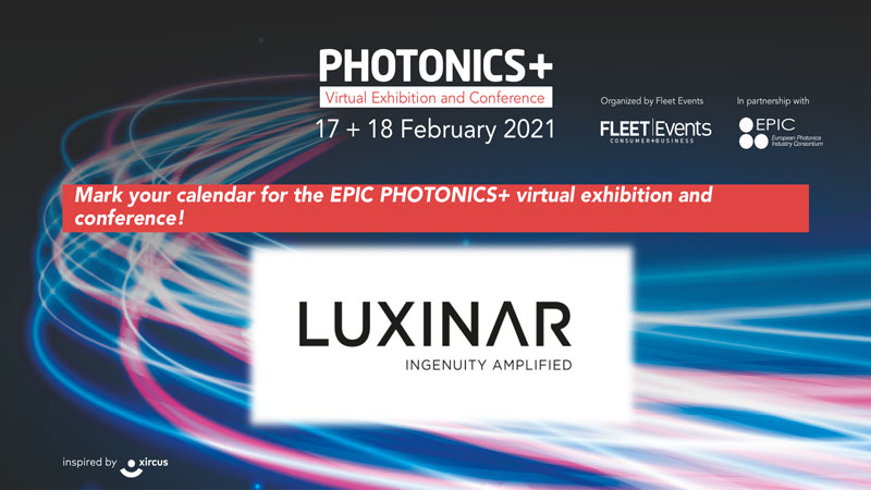 Luxinar alla mostra virtuale PHOTONICS+