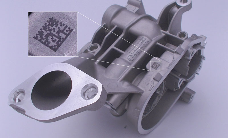 Marcare al laser componenti auto in alluminio