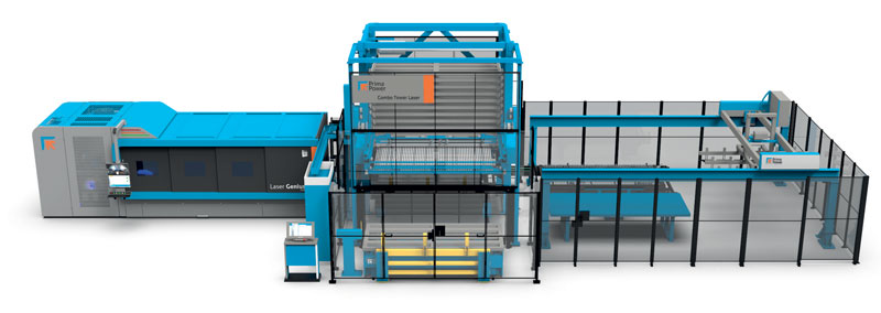 A Blechexpo, Laser Genius+ è stata esposta con Combo Tower Laser e il nuovo robot di prelievo e impilamento PSR 2D di Prima Power.