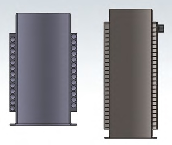 Figura 1 - Confronto tra i due approcci: il design PBF-LB integra funzioni e consente un pezzo unico (a sinistra); il tradizionale richiede spirali esterne, saldature e assemblaggi.