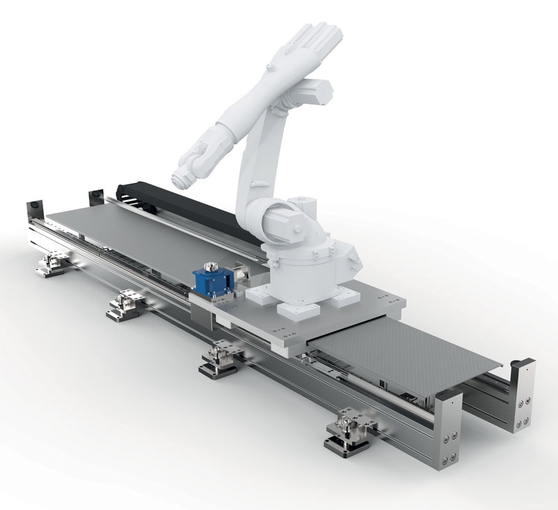 Il sistema è adatto a lavorare con robot antropomorfi di varie case produttrici fino a carichi di 2.000 kg.