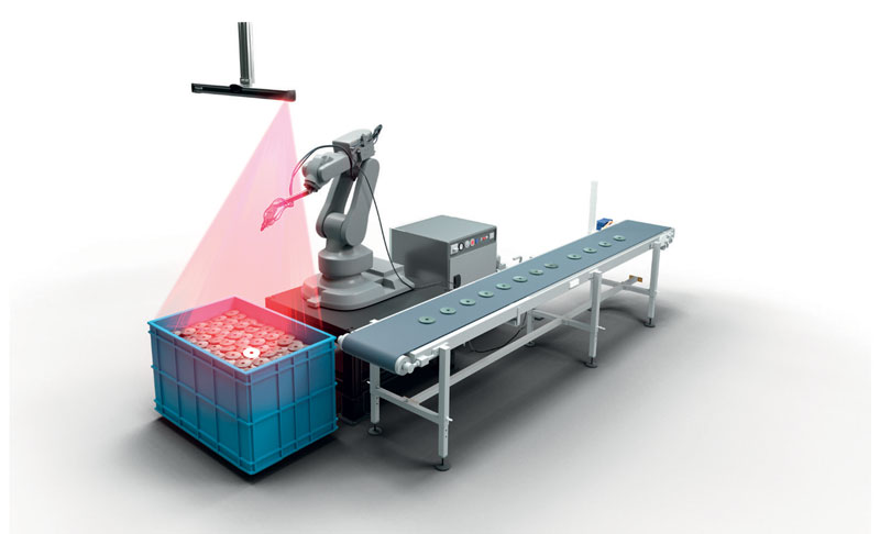 Il bin picking robotico con una vista smart