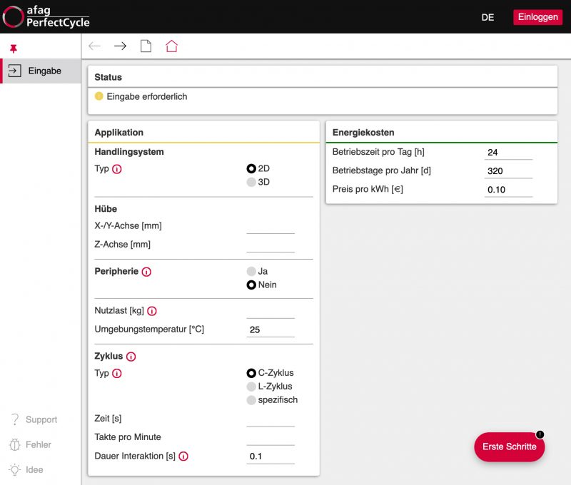 Afag PerfectCycle è molto facile da usare: gli utenti devono solo inserire i dati applicativi. Afag PerfectCycle è molto facile da usare: gli utenti devono solo inserire i dati applicativi.