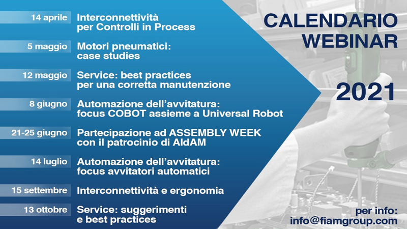 I prossimi webinar a cui parteciperà Fiam.