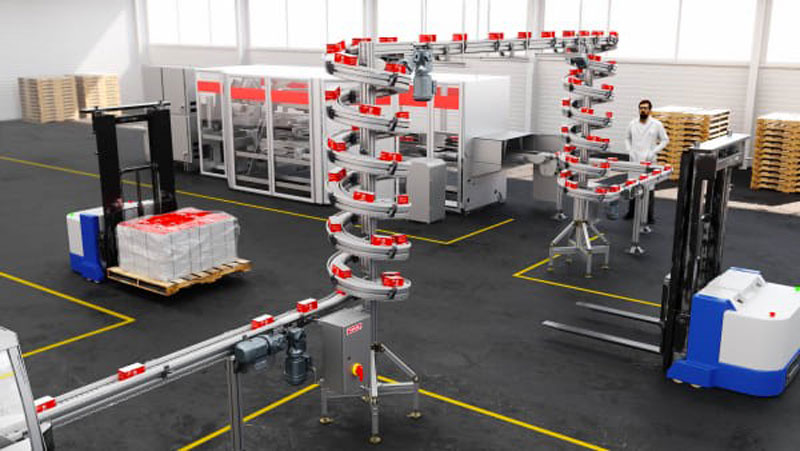 La spirale compatta permette ai produttori di aumentare lo spazio disponibile per la produzione.
