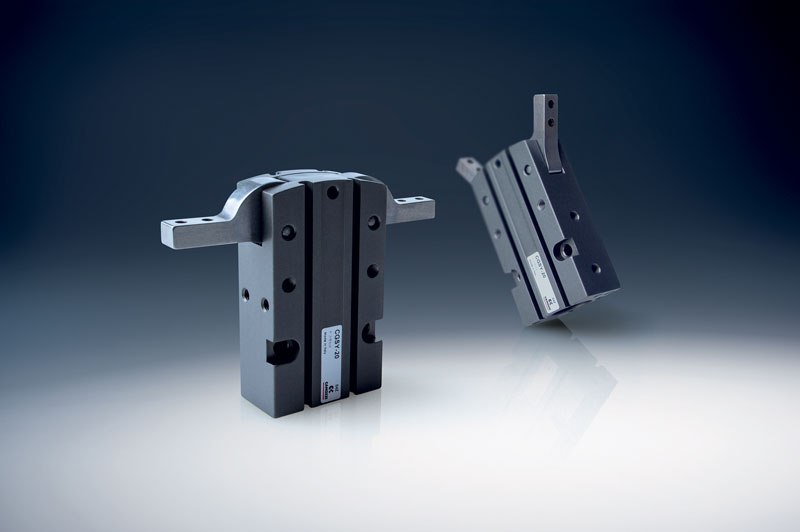 The angular grippers move by rotating with openings that are usually 90° per jaw. The angular grippers move by rotating with openings that are usually 90° per jaw.