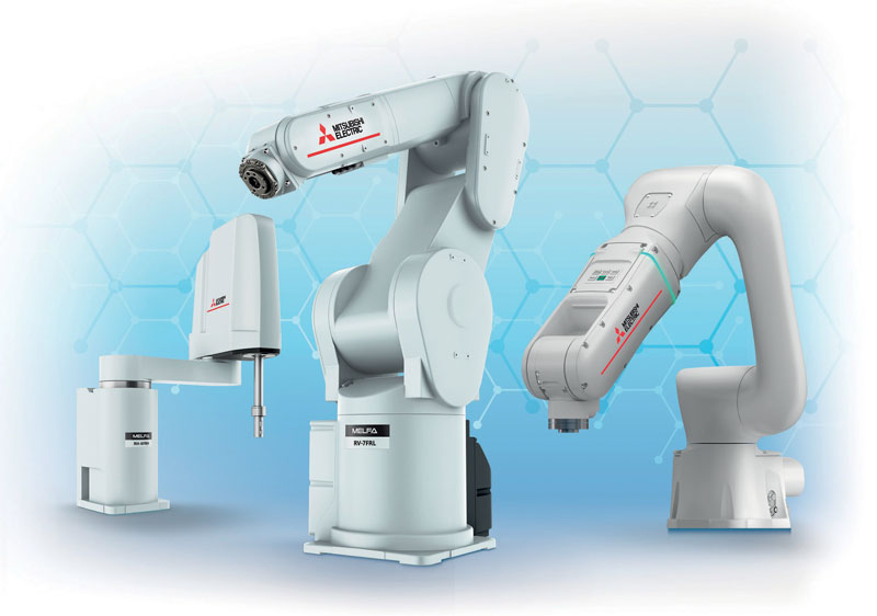 Mitsubishi Electric’s robotics offering consists of SCARA, anthropomorphic robots and cobots.   3 Mitsubishi Electric 142 1