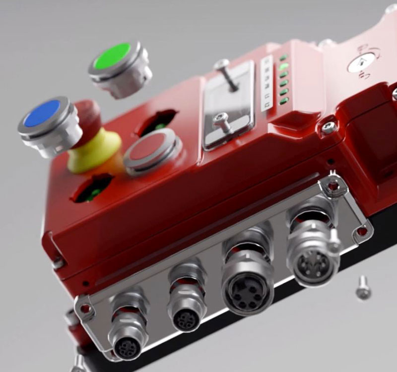 Dettaglio della nuova chiusura di sicurezza interbloccata e interconnessa UGB-NET di IDEM Safety Switches. Dettaglio della nuova chiusura di sicurezza interbloccata e interconnessa UGB-NET di IDEM Safety Switches.