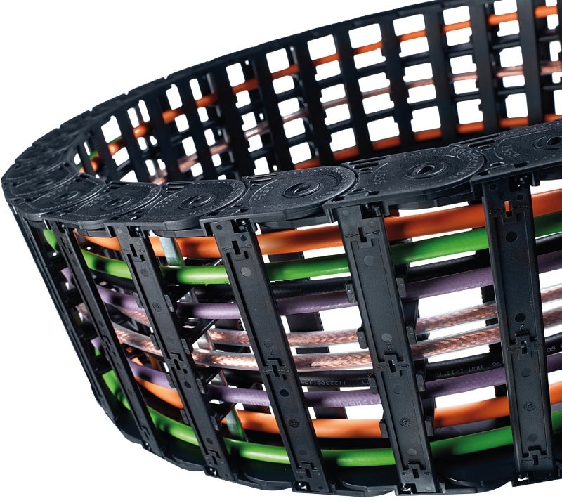 UNIFLEX Advanced: Per le pinze dei robot, Cimcorp usa le catene portacavi UNIFLEX Advanced Tipo 1455 e Tipo 1555.