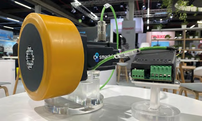 Esempio di soluzione motion integrata per AGV e AMR: motore-riduttore-drive-ruota. Fonte: Lafert.