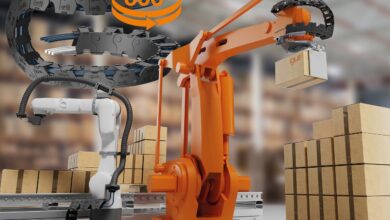 Un prodotto, due soluzioni: la nuova catena twisterchain autoportante di igus garantisce alimentazione sicura con rotazioni oltre 600° e montaggio rapido, massima flessibilità e lunga durata d'esercizio per le applicazioni robotiche. (Fonte: igus SE & Co. KG)