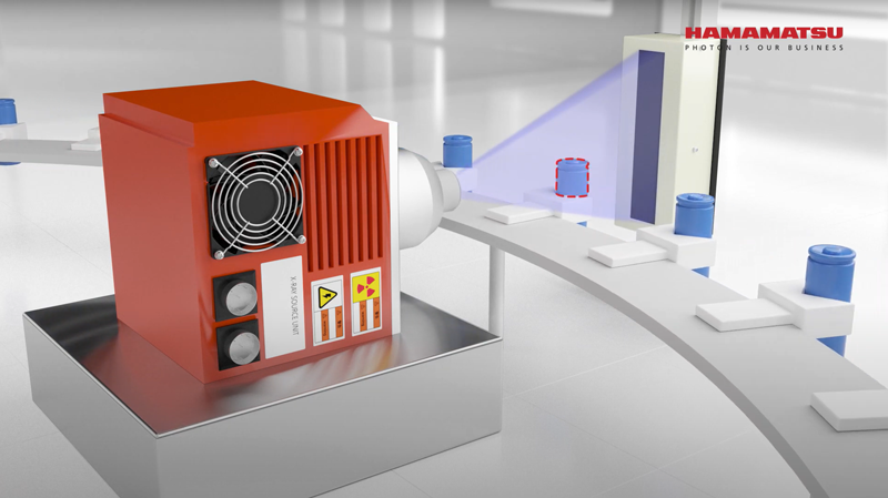 Figura 3: esempio di ispezione in linea di batterie al litio cilindriche.