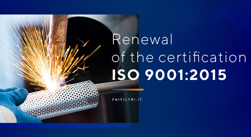 Rinnovata la certificazione ISO 9001:2015
