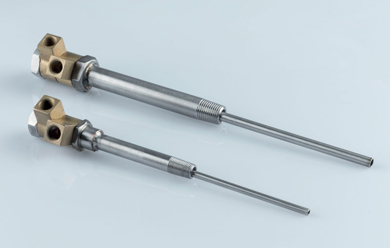 Jet cooler regolabili, realizzati in ottone stampato a caldo e acciaio inox, con saldature robotizzate controllate singolarmente.