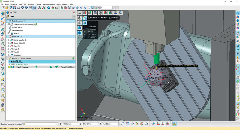 Foratura a 5 assi con WorkNC.