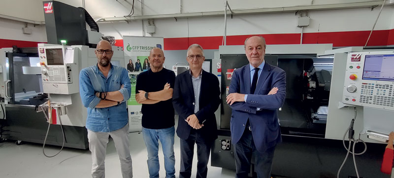 Da sinistra: Giovanni Piccoli, Presidente di Vero Solutions; Giampietro Franco, titolare di Nuova Franco Srl; Claudio Rancan, Vice Presidente Fondazione Casa della Gioventù di Trissino e Aldo Peruffo, Presidente della Fondazione.