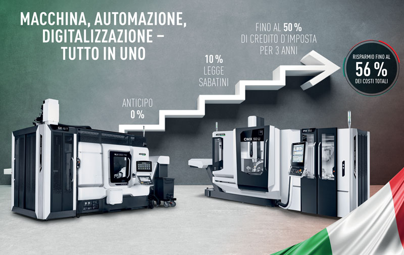 La campagna DMG MORI TOP SELLER PLUS offre un valido supporto agli utenti italiani nella modernizzazione della loro produzione con interessanti soluzioni finanziarie.