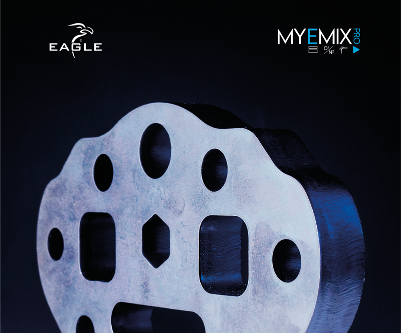 Un esempio di particolare da 20 mm in acciaio al carbonio tagliato con tecnologia MyEMIX.