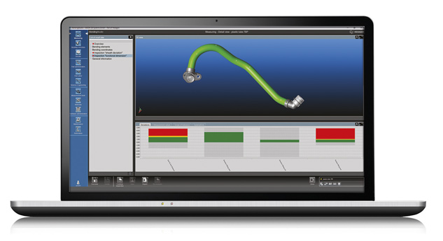 BendingStudio XT è la piattaforma software di Hexagon per la verifica e il controllo della produzione di tubi piegati.