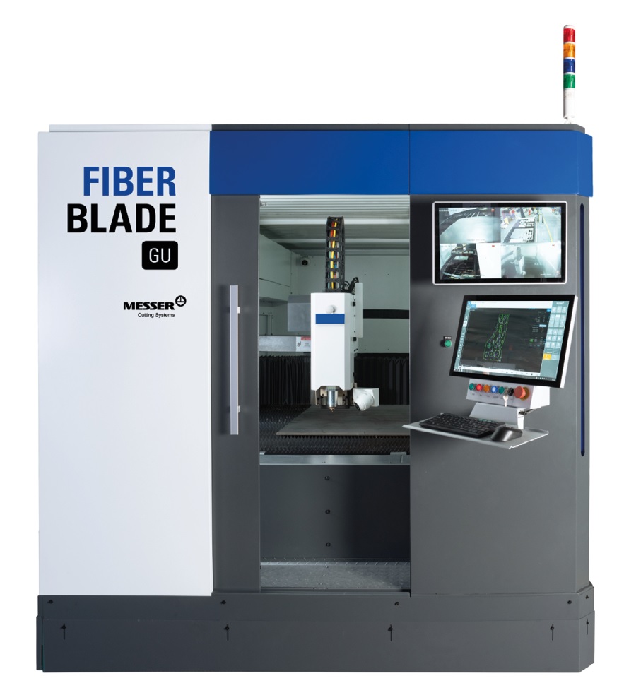 FIBERBLADE GU è una soluzione versatile in grado di eseguire tagli laser 2D su materiali di ogni spessore. © Messer Cutting Systems