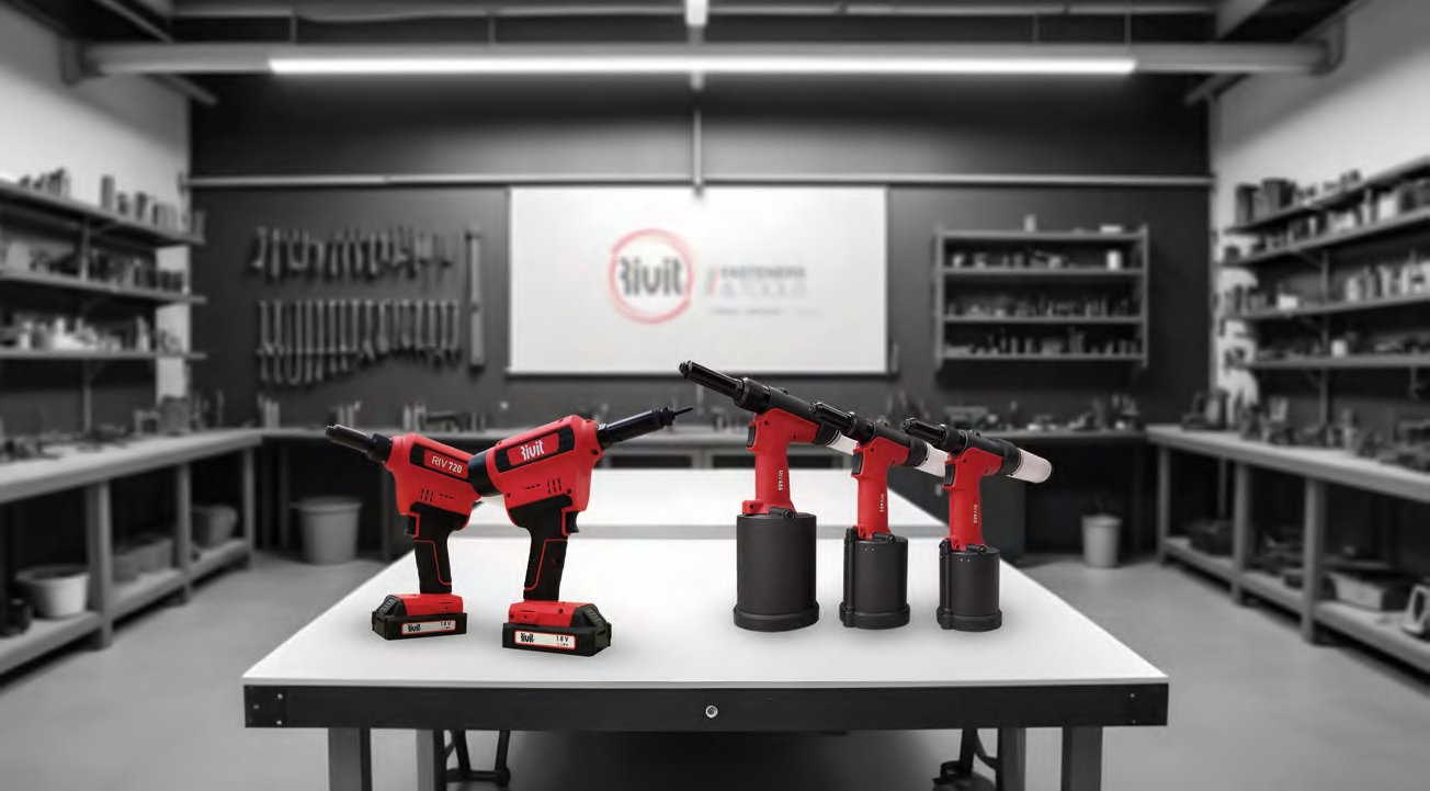 A Lamiera 2025 Rivit ha esposto le rivettatrici a batteria Serie 700 e quelle oleopneumatiche della Serie 400.