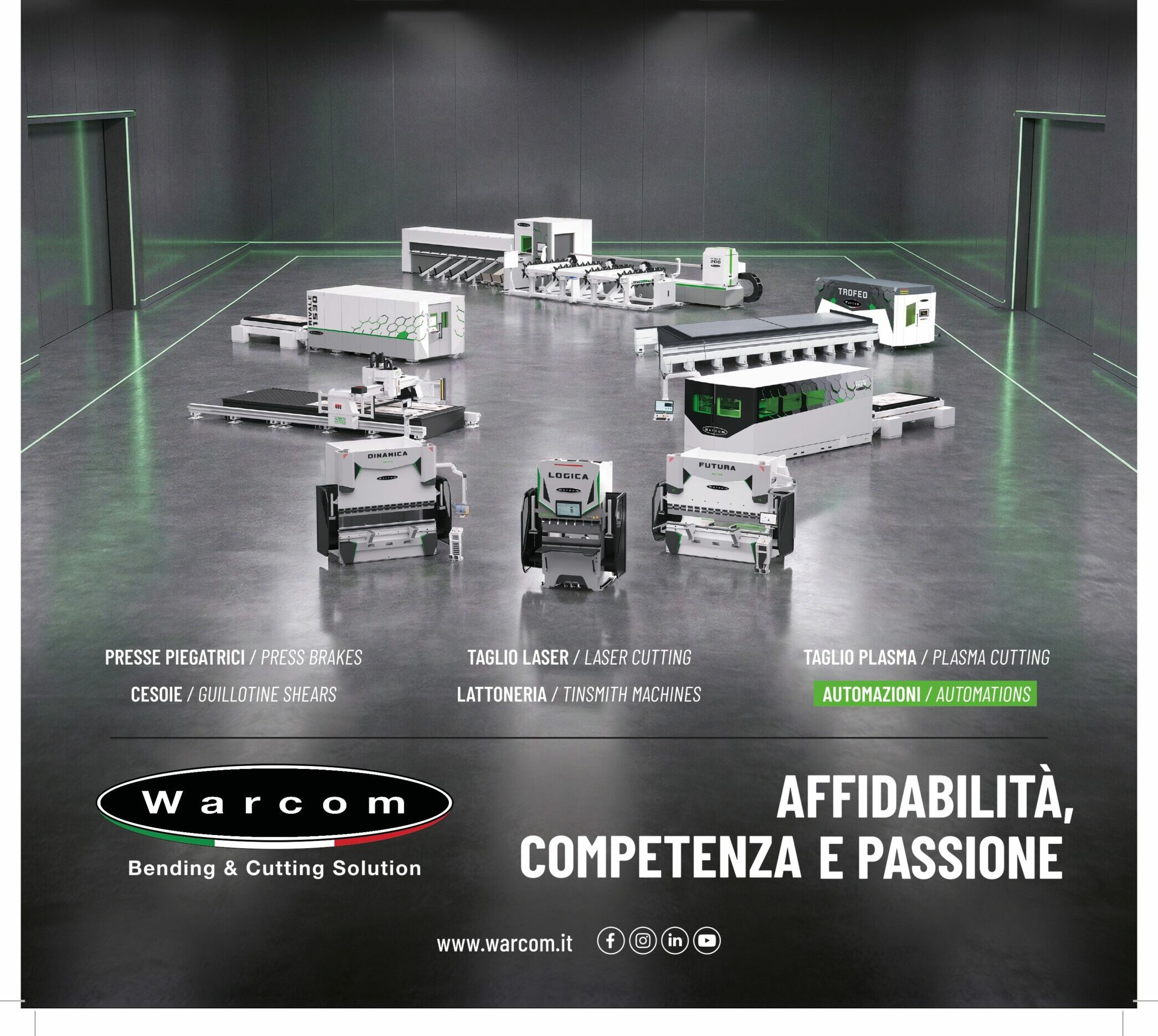 Warcom rappresenta un’eccellenza nel panorama italiano della progettazione e costruzione di macchine utensili per la lavorazione della lamiera.