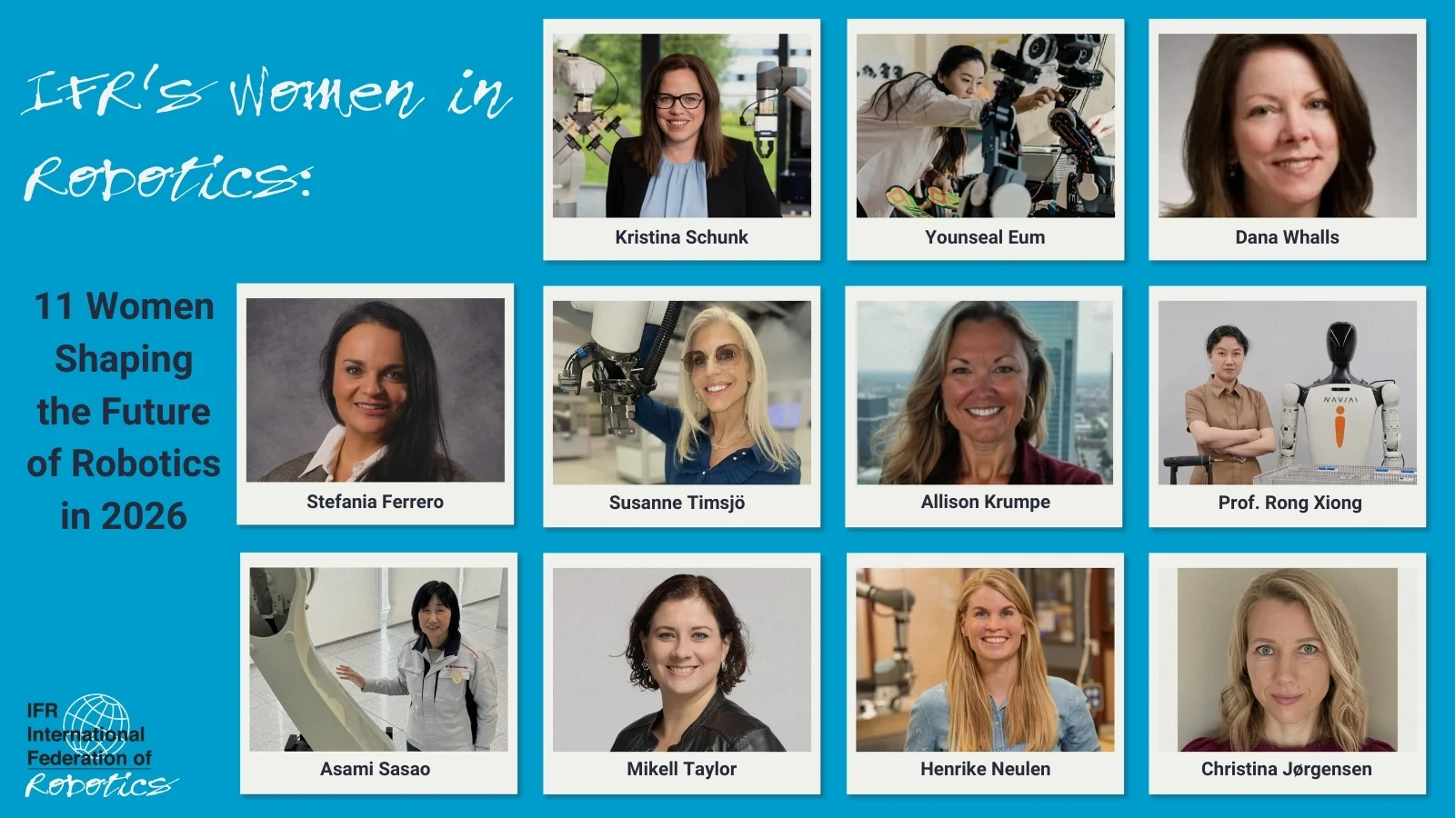 Le vincitrici dell’IFR’s Women in Robotics 2026.