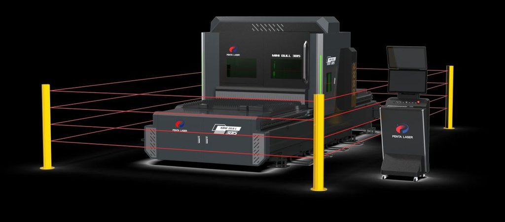 MINI BULL è la macchina di taglio laser di Penta Laser con singolo tavolo di lavoro, consegnata come unità completa per un'installazione rapida.