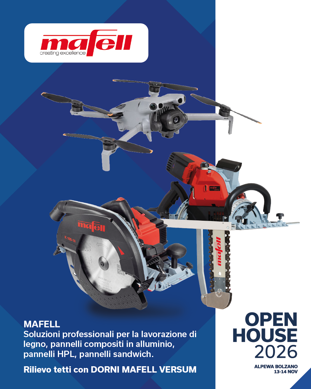 Soluzioni MAFELL e drone per il rilievo dei tetti all’ALPEWA Open House 2026