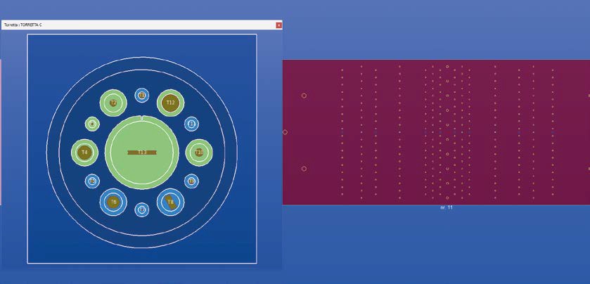 Con CAMlab di Infolab è possibile visualizzare le stazioni sulla torretta utilizzate nelle lavorazioni per il coil.