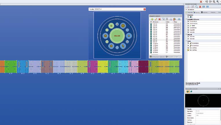 Con CAMlab l’operatore specifica un pezzo, indica il numero di ripetizioni richieste e il programma si occupa di organizzare la sequenza produttiva. 