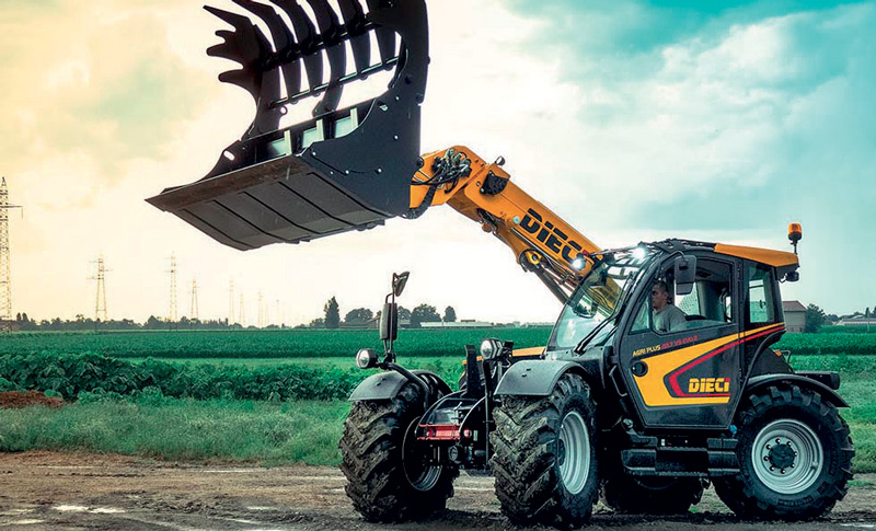Il telehandler Dieci Agriplus GD 42.7 con sistema Adaptive Load Sensing (ALS).
