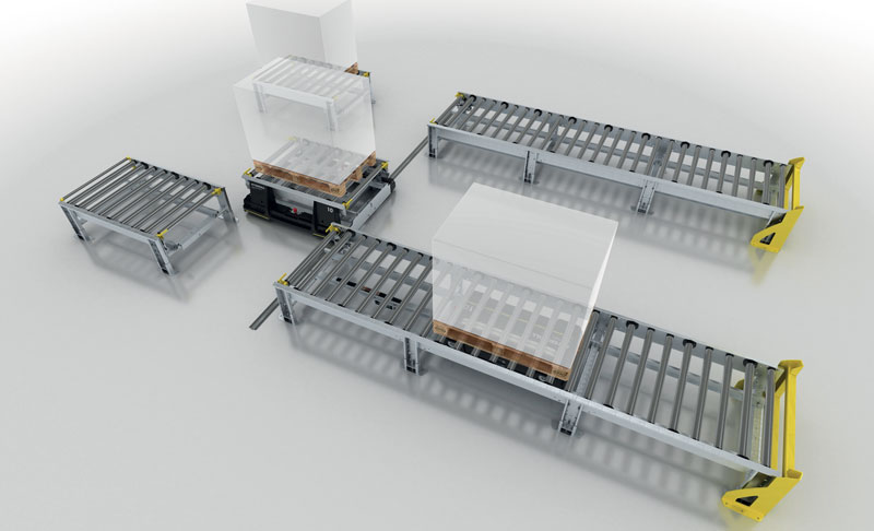 Il sistema di trasporto pallet ‘Smart Pallet Mover’ (SPM) di Interroll è una soluzione innovativa utilizzata per gestire i pallet in modo flessibile e modulare.