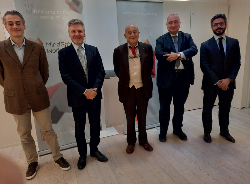  I relatori della conferenza stampa di MindSphere World tenutasi il 28 ottobre al Politecnico di Milano.