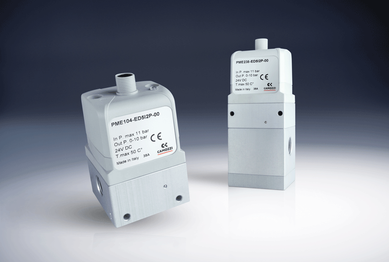 Il regolatore di pressione elettronico PME di Camozzi, compatto e facilmente installabile sul campo.