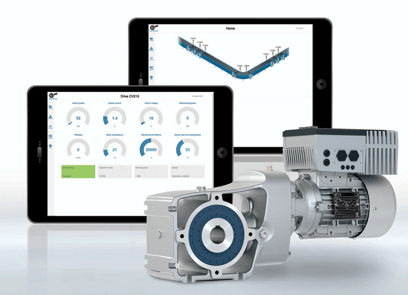 Fast, efficient and comprehensive evaluation of analogue and digital data by the intelligent PLC in the NORD drive technology forms the basis for condition monitoring and predictive maintenance.