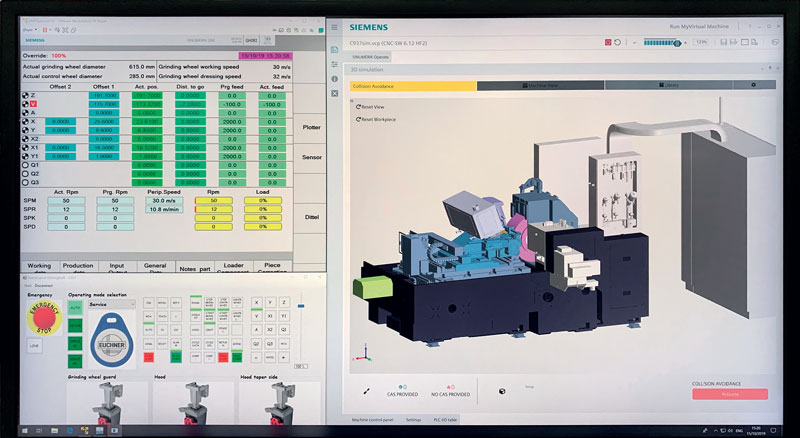 Come CN, è possibile scegliere tra un Siemens 840D SL e, in opzione, la nuova unità di governo nativa digitale Sinumerik-ONE.