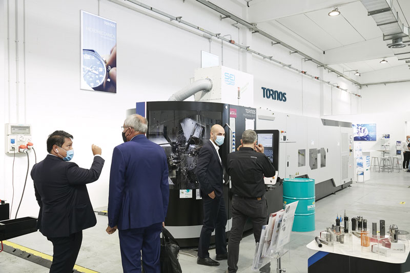 Tra i modelli in mostra nello showroom, anche un tornio MultiSwiss 8 x 26.