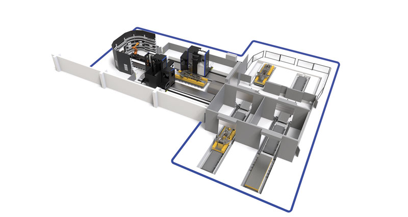 Soraluce offre dalle singole macchine dotate di tavola girevole - sistemi flessibili e adatti per la lavorazione dei telai - alle soluzioni duplex con la possibilità di lavorare in pendolare.