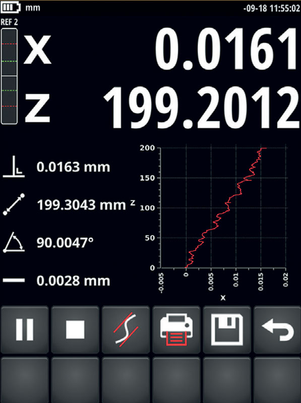 La funzione 2D (bidimensionale) permette misurazioni complete come in questo esempio degli angoli tra fori.