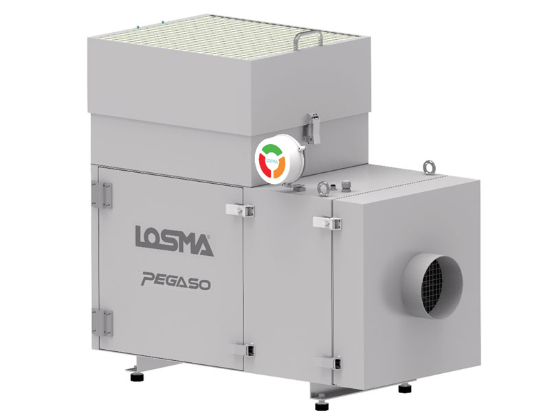 Pegaso è un aspiratore statico per la depurazione di nebbie oleose, micro nebbie e fumi provenienti dall’utilizzo di lubrorefrigeranti (emulsione od olio intero) utilizzabile su tutti i tipi di macchine utensili e per tutte le lavorazioni di asportazione.