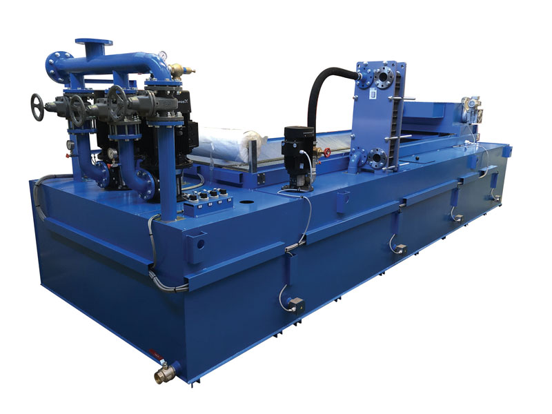 Impianto di filtrazione magnetomeccanico a carta con portata 500 l/min per olio intero.
