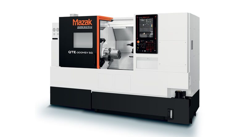 Il centro di tornitura ad alte prestazioni Mazak QTE-300MSY SG distribuito da Yamazaki Mazak.